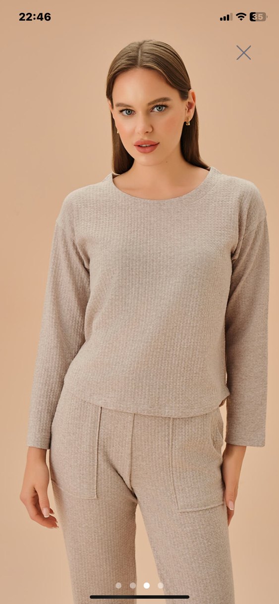 Bej Kadın Rahat Kesim Sweatpant - Görsel 3