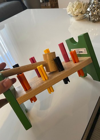 Renkli Ahşap Çekiçli Eğitim Oyuncağı - Görsel 3