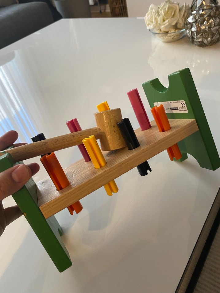 Renkli Ahşap Çekiçli Eğitim Oyuncağı - Görsel 3