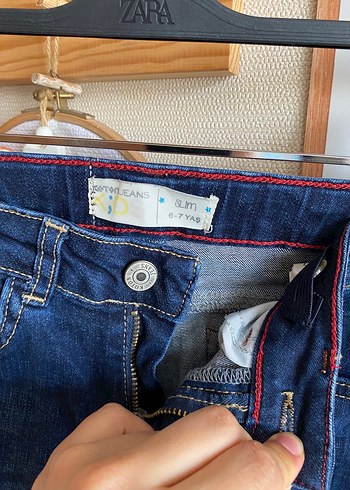 7 Yaş Beden Erkek Çocuk Koyu Mavi Denim Pantolon