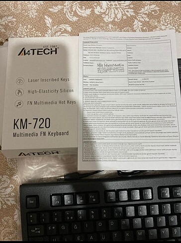 A4 tech km720 USB kablolu F klavye