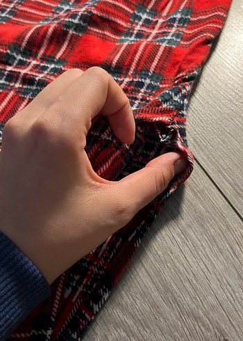 Unisex Kırmızı Ekose Rahat Pijama Altı - Görsel 2