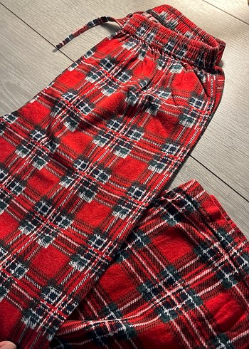 Unisex Kırmızı Ekose Rahat Pijama Altı - Görsel 4