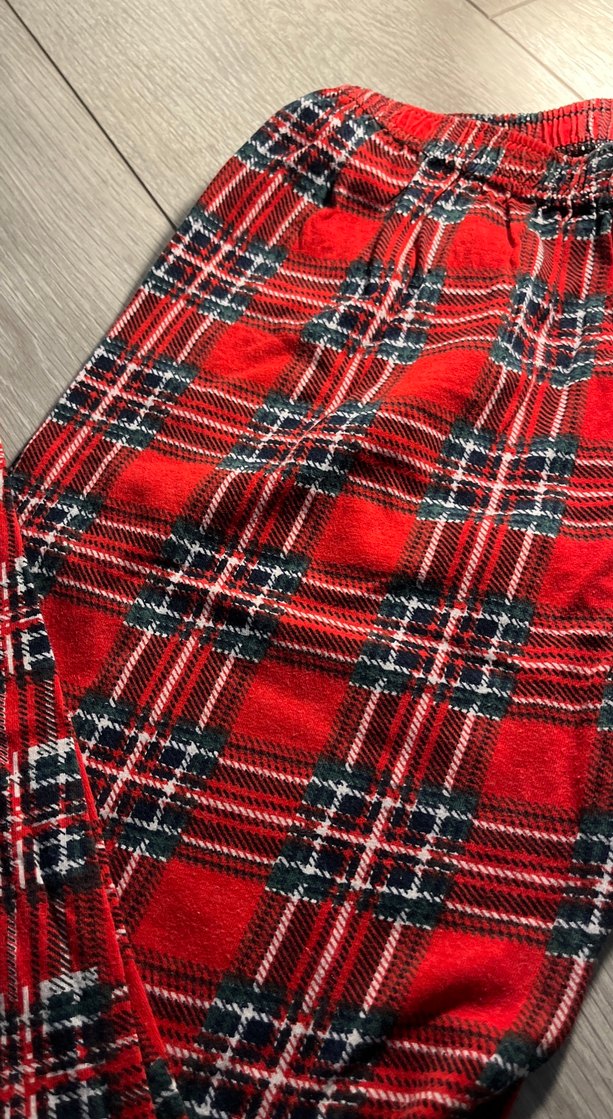 Unisex Kırmızı Ekose Rahat Pijama Altı - Görsel 3