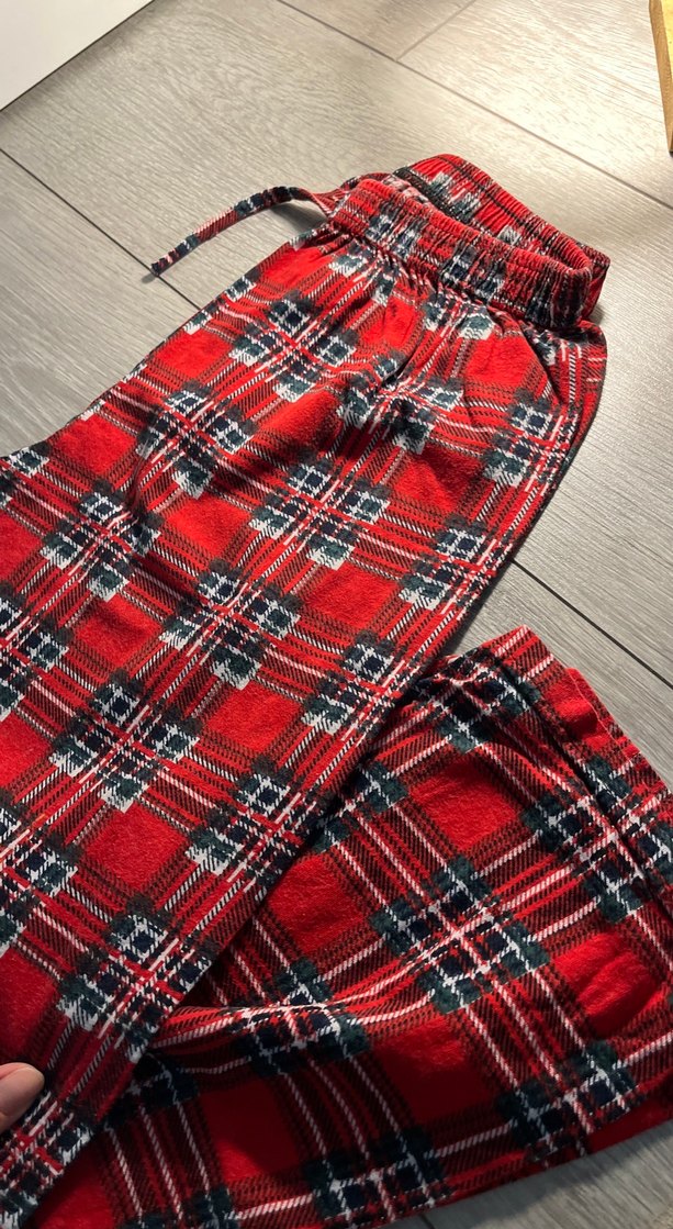 Unisex Kırmızı Ekose Rahat Pijama Altı - Görsel 4