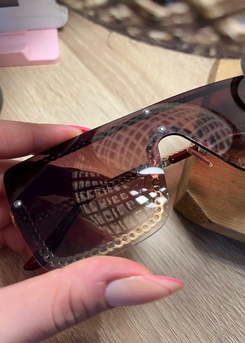 Parlak Kahverengi Şeffaf Kadın Güneş Gözlüğü - Görsel 6