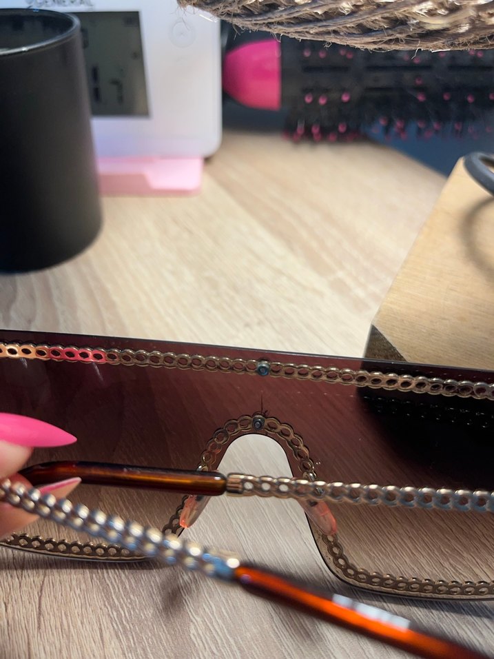 Parlak Kahverengi Şeffaf Kadın Güneş Gözlüğü - Görsel 4