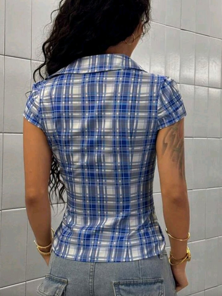 Y2k Mavi Ekosli Gömlek - Görsel 4