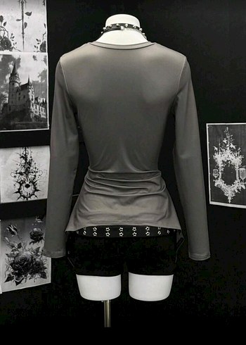 Y2k Gotik Uzun Kollu Üst - Görsel 3