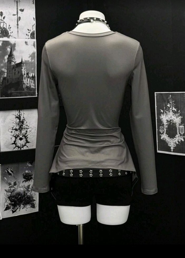 Y2k Gotik Uzun Kollu Üst - Görsel 3