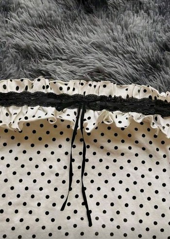 Dantel Detaylı Puantiye Straplez Elbise - Görsel 2