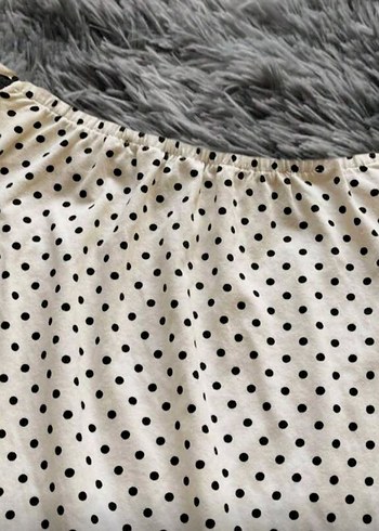 Dantel Detaylı Puantiye Straplez Elbise - Görsel 4