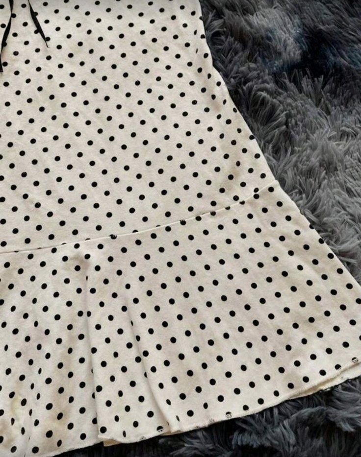 Dantel Detaylı Puantiye Straplez Elbise - Görsel 3