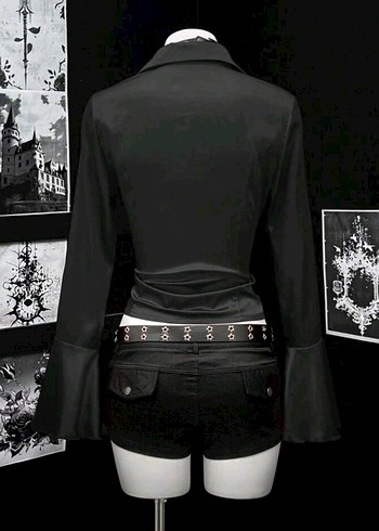 Y2k Siyah Gömlek - Görsel 2