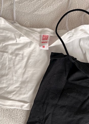 Beyaz ve Siyah İnce Askılı Hamile Üstleri - Görsel 4