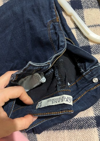 Kadın Mavi slim fit  Kot Pantolon - Görsel 3