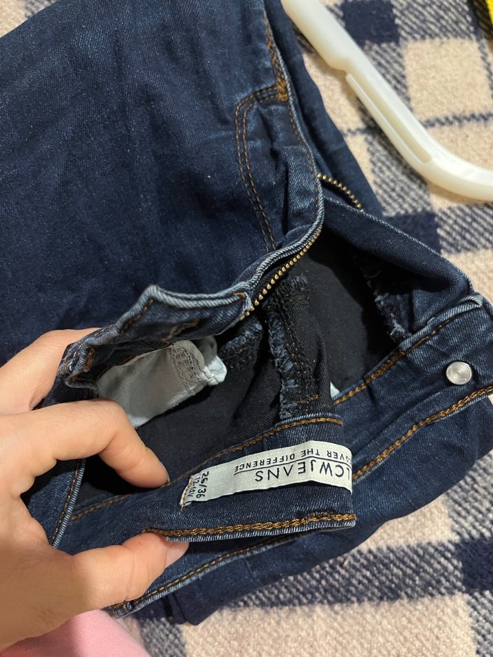 Kadın Mavi slim fit  Kot Pantolon - Görsel 3