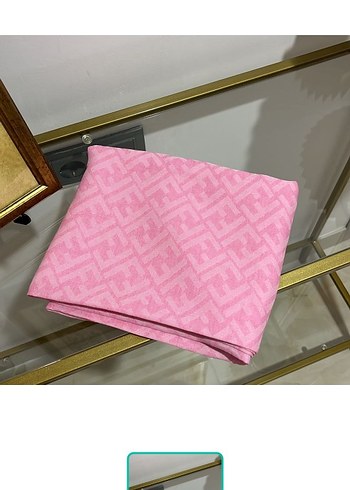 Diğer Pembe Monogramli İnce Sal