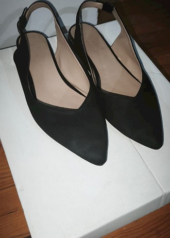 Diğer Sik Siyah Slingback Topuklu Ayakkabi