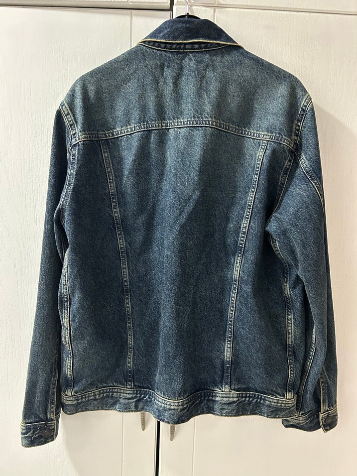 Düğmeli Koyu Mavi Erkek Denim Ceket - Görsel 3