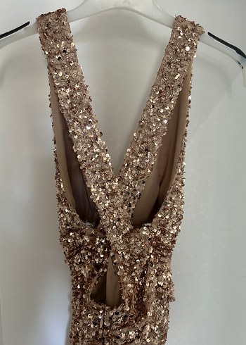 Doridorca marka 
 Altın Renkli Uzun Abiye Elbise - Görsel 5