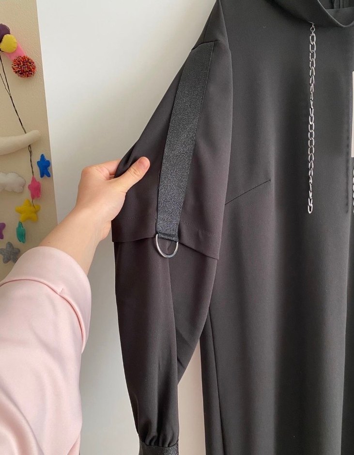 Siyah Uzun Elbise - Görsel 4