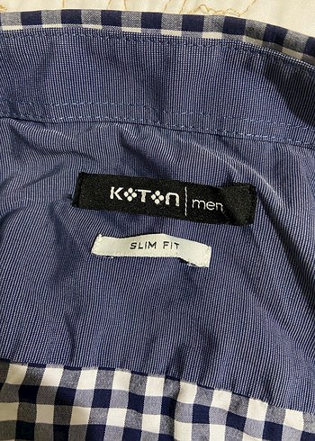 Erkek uzun  Kollu Kareli Pamuklu Gömlek Slim Fit - Görsel 2