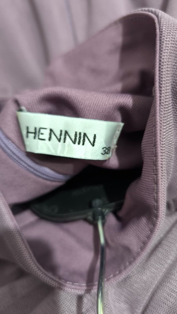 Uzun Katlı Mor Abiye Elbise - Görsel 3