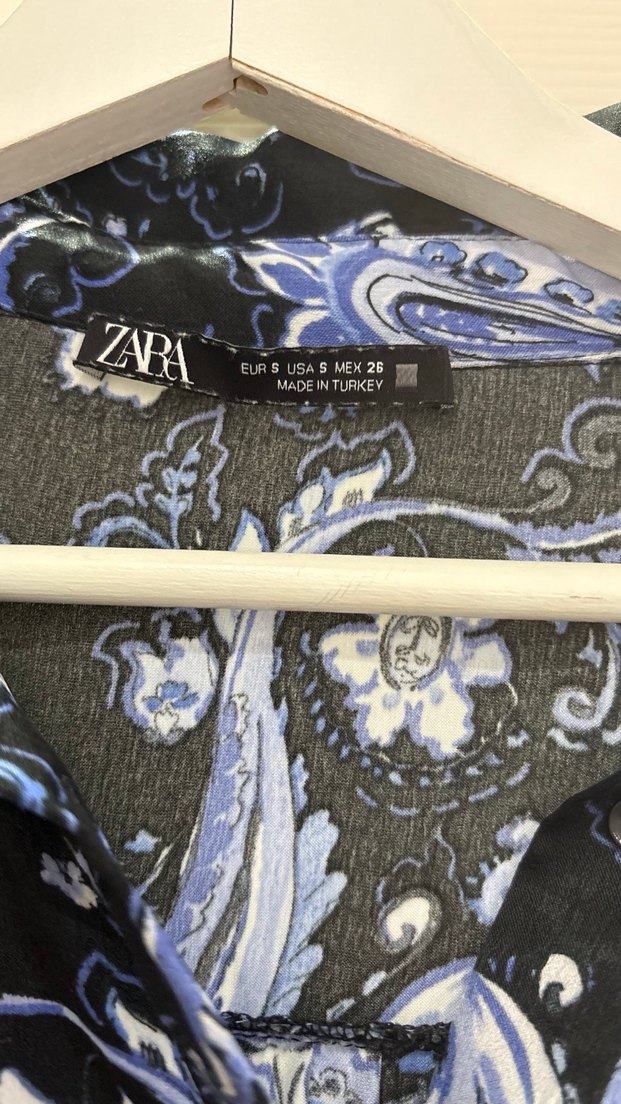 Desenli Mavi Bohem Uzun Kollu Elbise - Görsel 2