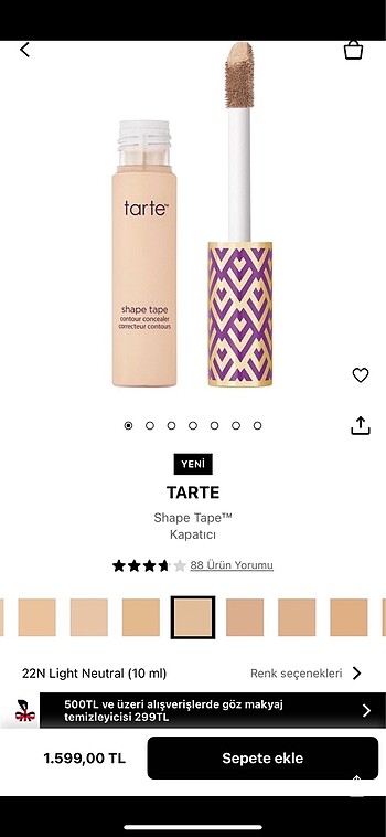 Tarte Shape Tape Kapatıcı 22N