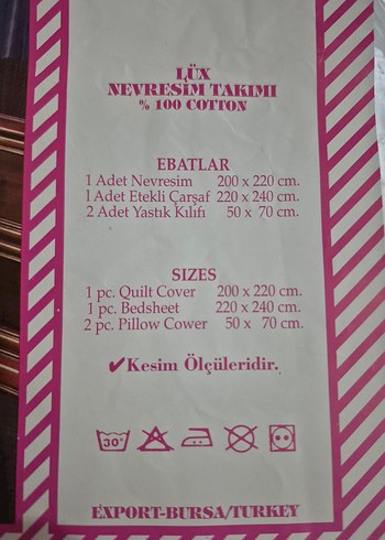  Beden beyaz Renk BEYAZ İŞ NEVRESIM TAKIMI
