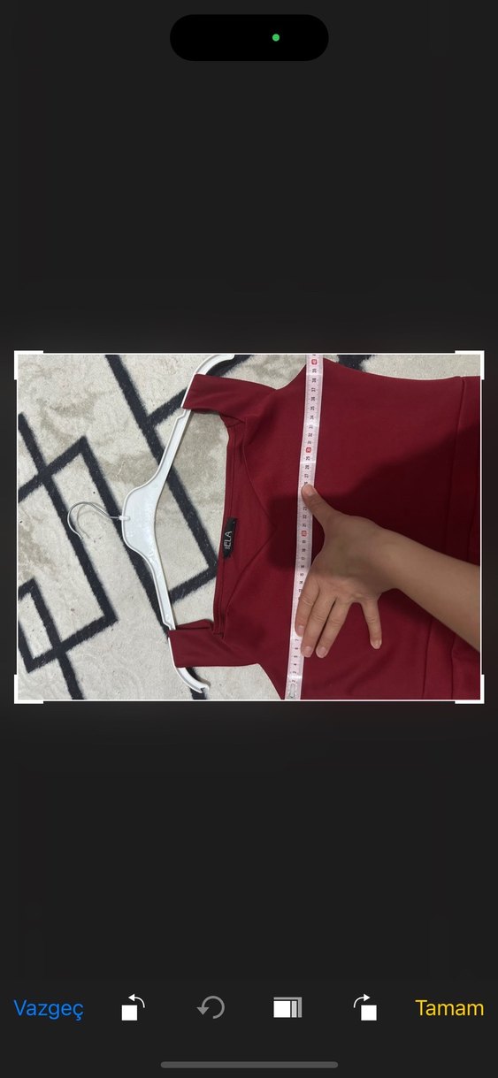 Kırmızı Drapeli Uzun balık Abiye Elbise - Görsel 2