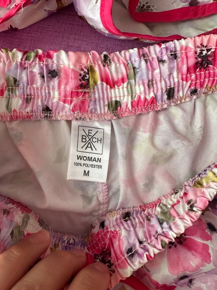 Çiçek Desenli Pembe Bohem Kız Şort - Görsel 3