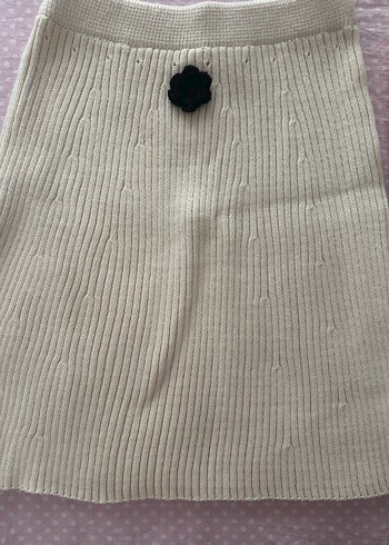 Düğmeli Beyaz Balıkçı Yaka Triko Elbise - Görsel 4