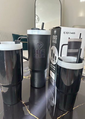 Siyah İç İçe 3'lü Mug Seti - Görsel 2