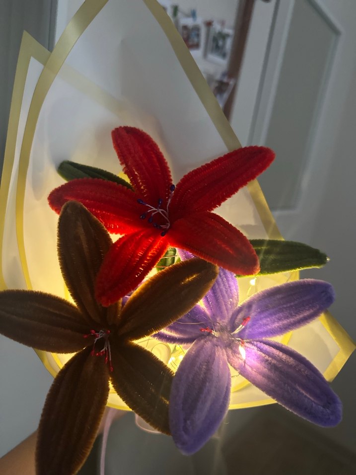 Bohem Tarzda Renkli El Yapımı Çiçek Buketi - Görsel 3