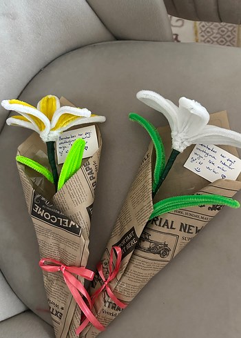 Bohem Tarzda El Yapımı Renkli Çiçek Buketi - Görsel 2