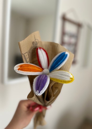 Renkli Bohem El Yapımı Çiçek Buketi - Görsel 3