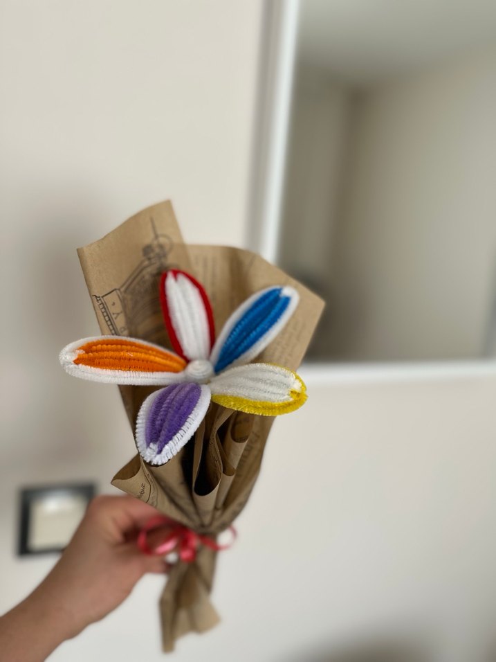 Renkli Bohem El Yapımı Çiçek Buketi - Görsel 2