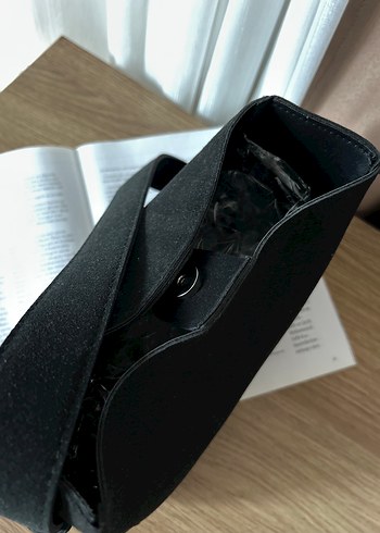 Beden siyah Renk Siyah Süet Minimalist Kadın Çanta