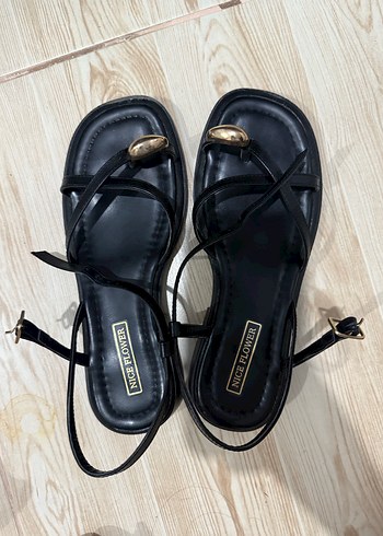 37 Beden siyah Renk Siyah Minimalist Kadın Sandalet