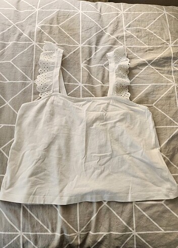 H&M Beyaz Dantel Askılı Bluz