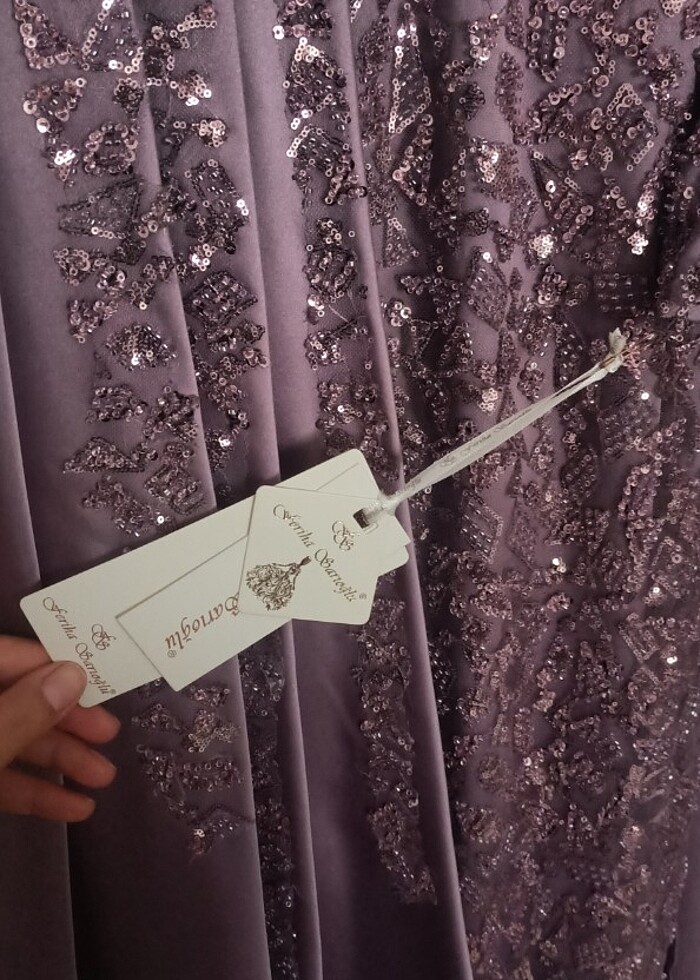 Tesettür lila abiye - Görsel 3