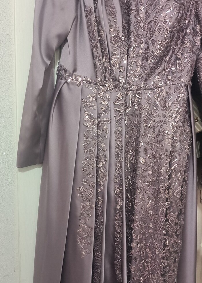 Tesettür lila abiye - Görsel 4