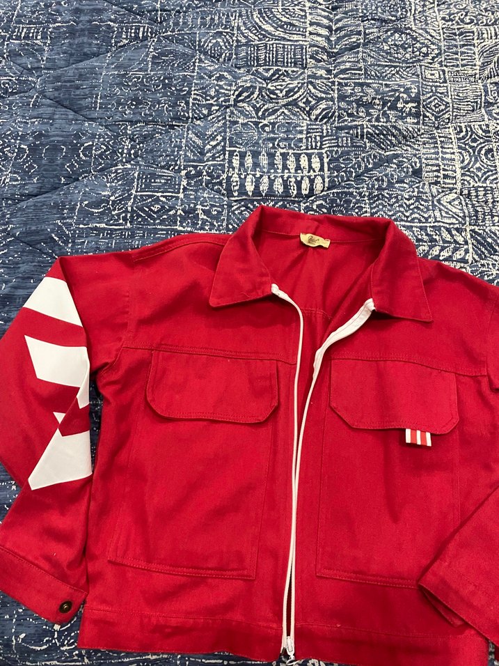 Kırmızı  Fermuarlı Ceket - Görsel 2