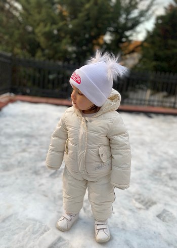 Beyaz Kapüşonlu Bebek Tulumu - Görsel 2