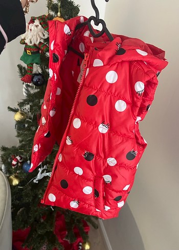 Kız Çocuk Renkli Baskılı Fermuarlı Yelek - Görsel 2