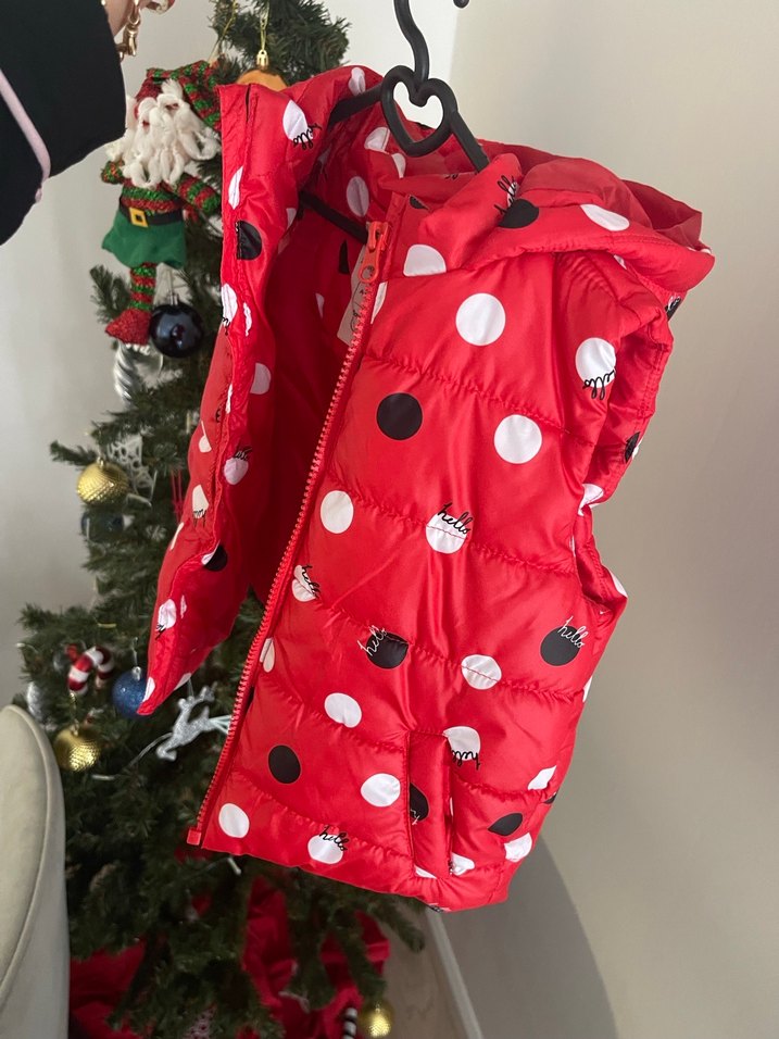 Kız Çocuk Renkli Baskılı Fermuarlı Yelek - Görsel 2