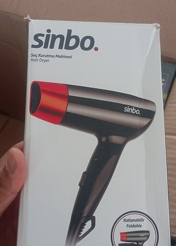 Sinbo Katlanabilir Kırmızı Saç Kurutma Makinesi