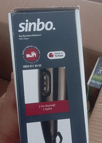 Sinbo Sinbo Katlanabilir Kırmızı Saç Kurutma Makinesi